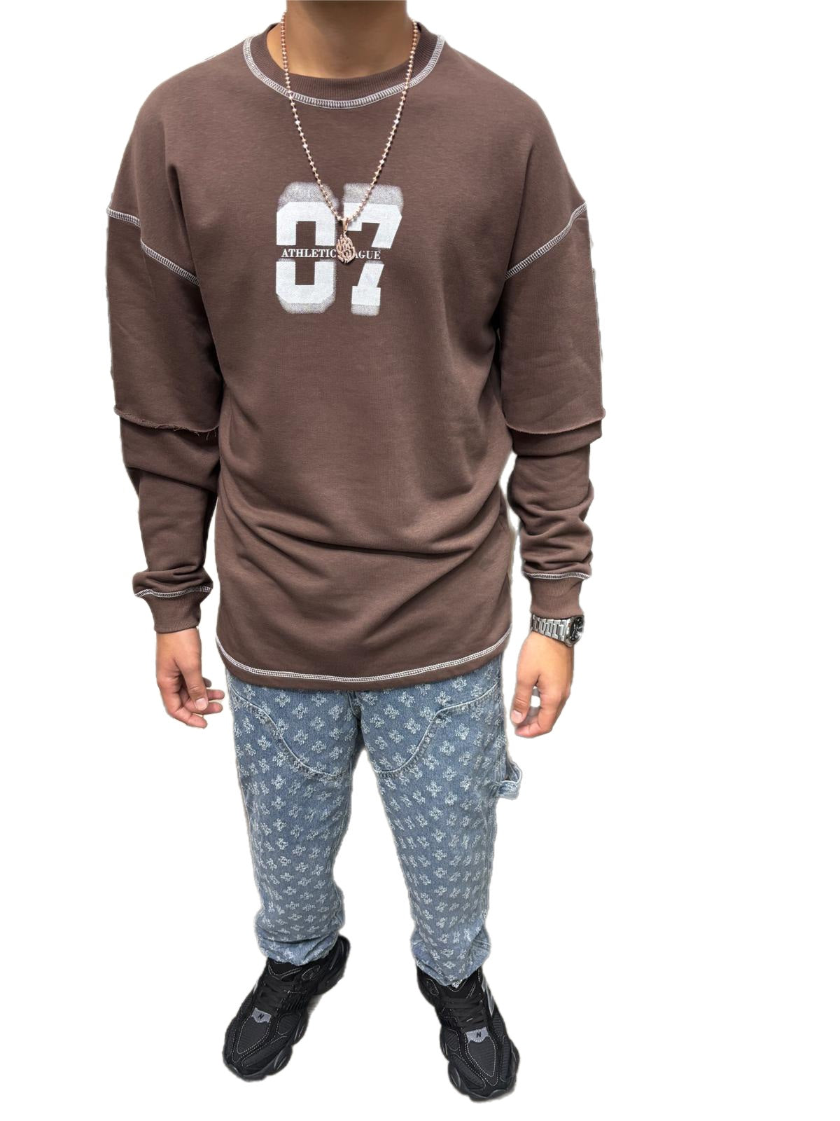 חולצה שרוול כפול אובר סייז