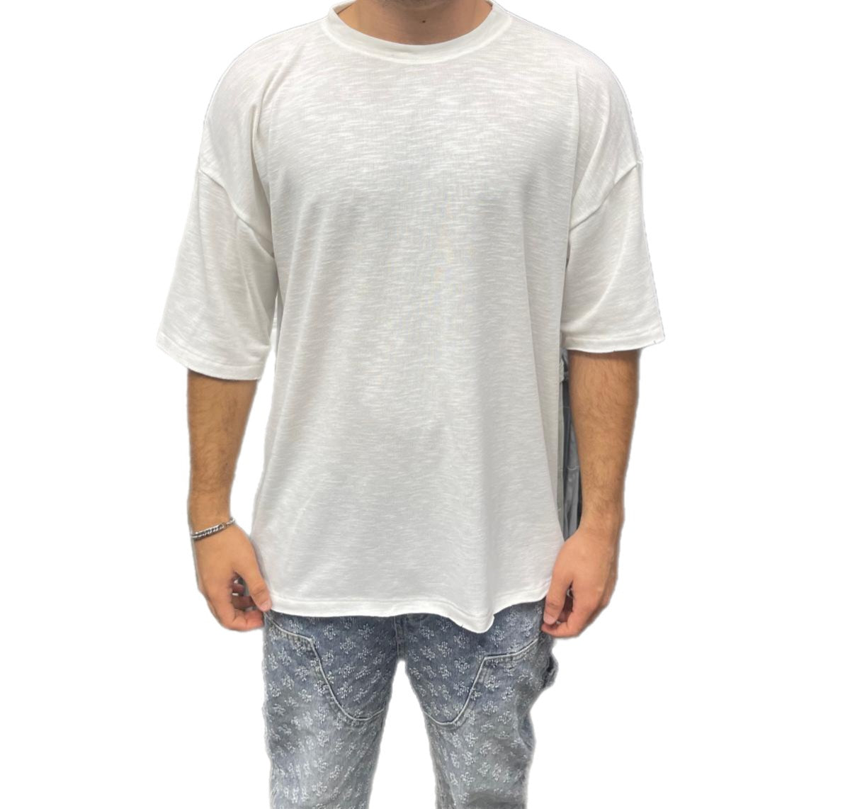 טי שרט חולצה לבנה פשתן